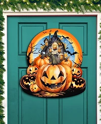 Designocracy Holiday Door Decor Wooden Wall Decor Haunted House G. DeBrekht