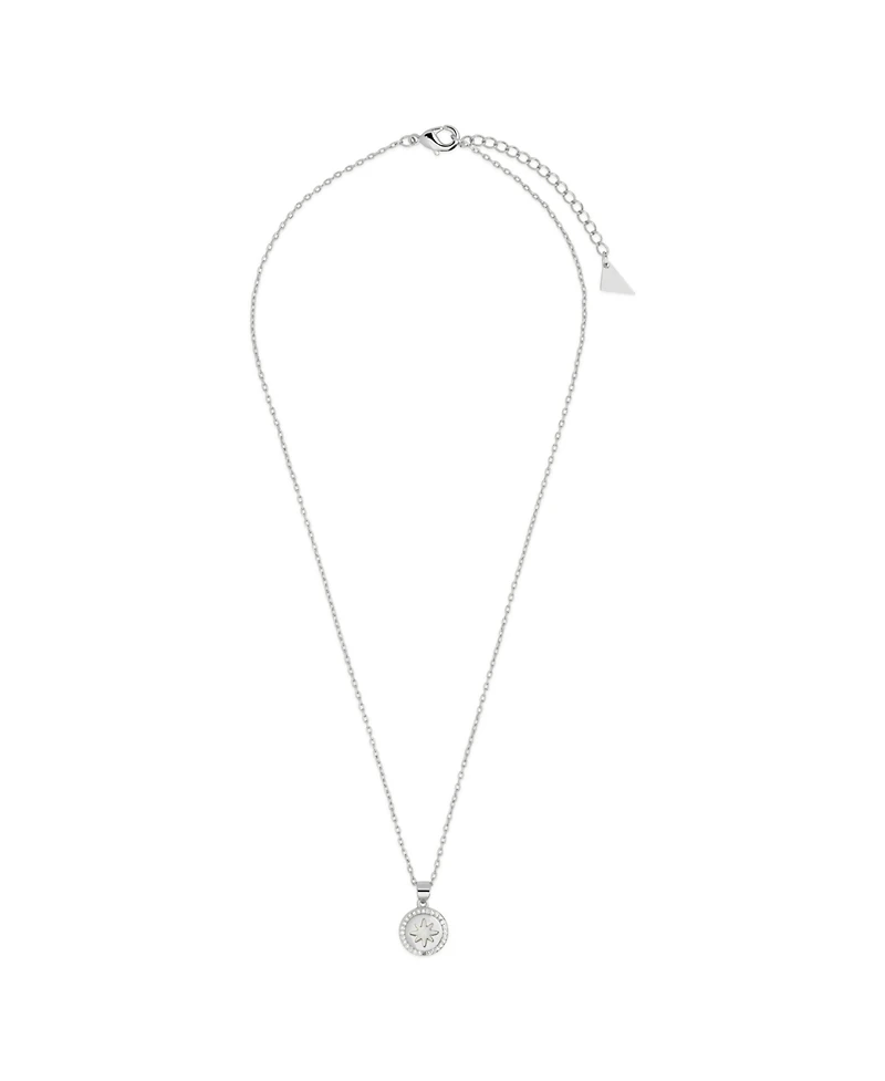 Sterling Forever Cubic Zirconia Genuine Mother of Pearl Brae Pendant Necklace
