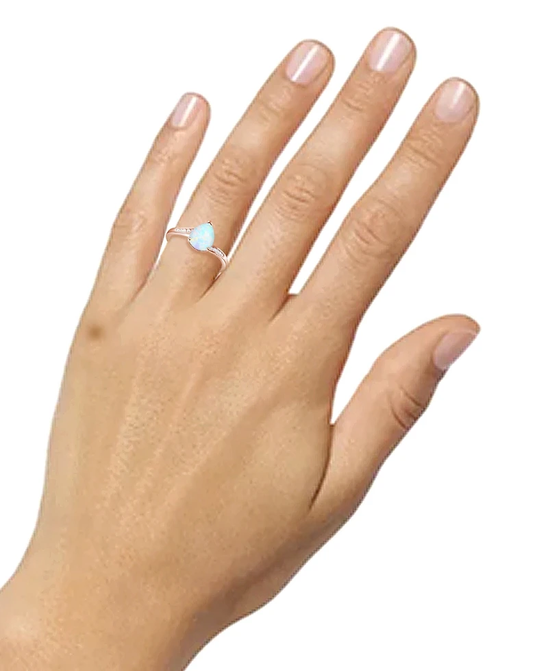 Amethyst (1-1/3 ct. t.w.) & Lab-Grown White Sapphire (1/10 Pear Swirl Ring 14k Gold-Plated Sterling Silver (Also Additional Gemstones)