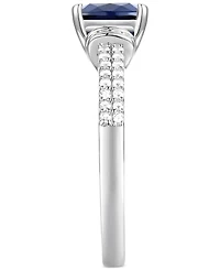 Amethyst (1-1/3 ct. t.w.) & Lab-Grown White Sapphire (1/4 Cushion Ring 14k Gold-Plated Sterling Silver (Also Additional Gemstones)