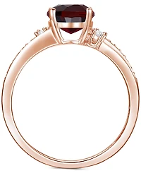 Amethyst (1-1/2 ct. t.w.) & Lab-Grown White Sapphire (1/8 Swirl Ring 14k Gold-Plated Sterling Silver (Also Additional Gemstones)