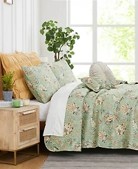 Southshore Fine Linens Jacobean Willow 7 Piece Quilt Set, Full/Queen