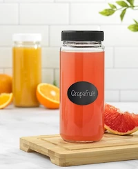 JoyJolt Glass Canning Juice Bottles with Lids, Set of 8