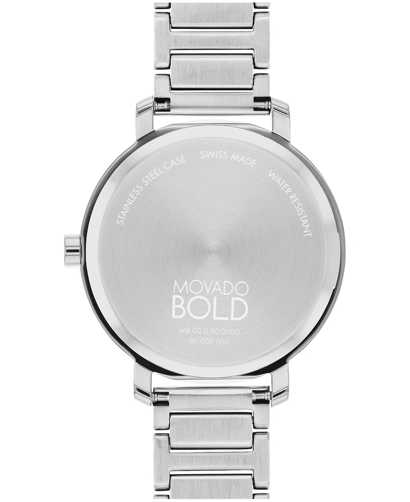 Movado Women's Bold Evolution 2.0 Swiss Quartz Silver-Tone Stainless Steel Watch 34mm
