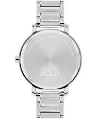 Movado Women's Bold Evolution 2.0 Swiss Quartz Silver-Tone Stainless Steel Watch 34mm