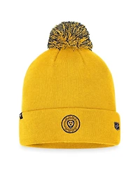 Men's Fanatics Gold Nashville Predators 2023 Nhl Draft Cuffed Knit Hat with Pom