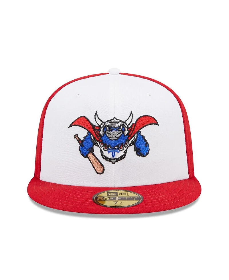 Men's New Era White, Red Tulsa Drillers Marvel x Minor League 59FIFTY Fitted Hat
