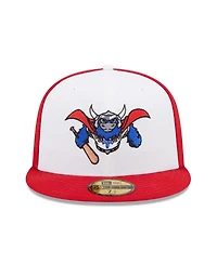 Men's New Era White, Red Tulsa Drillers Marvel x Minor League 59FIFTY Fitted Hat