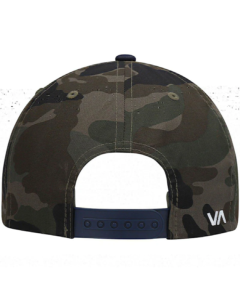 Big Boys and Girls Rvca Camo, Navy Twill Snapback Hat