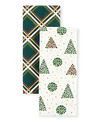 kate spade new york Holiday Confetti Acrobat Plaid Holiday Kitchen Towels 2-Pack Set, 17" x 28"