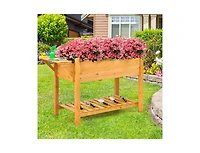 Elevated Planter Box Kit with 8 Grids and Folding Tabletop