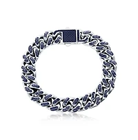 Metallo Stainless Steel 12mm Carbon Fiber Cuban Bracelet