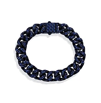 Metallo Stainless Steel 12mm Carbon Fiber Cuban Bracelet