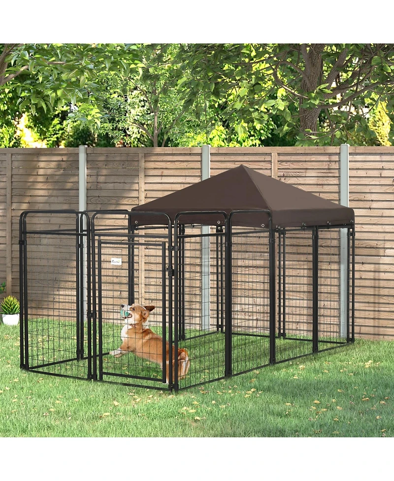 PawHut Dog Kennel Outdoor for Large and Medium Dogs, 9.3' x 4.6' x 5.2'