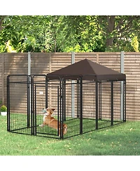 PawHut Dog Kennel Outdoor for Large and Medium Dogs, 9.3' x 4.6' x 5.2'