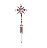 37" Long Purple Star Wind Chime with Copper Gem