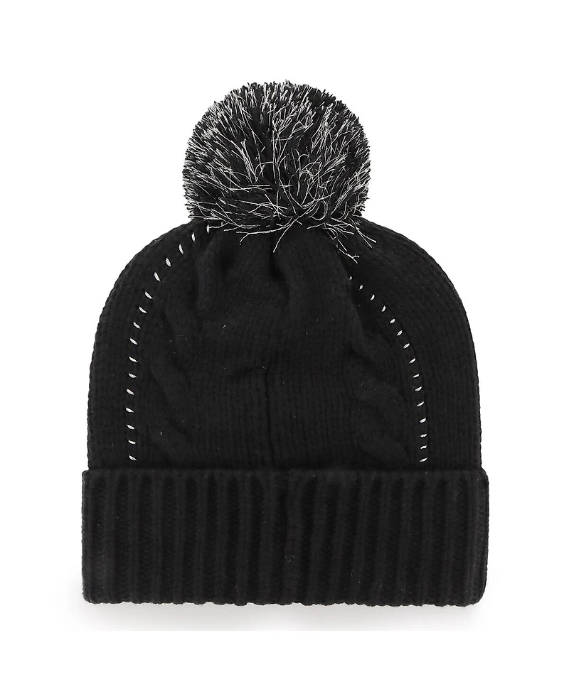 Women's '47 Brand Black Carolina Panthers Bauble Cuffed Knit Hat with Pom