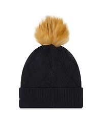 Women's New Era Navy Penn State Nittany Lions Snowy Cuffed Knit Hat with Pom