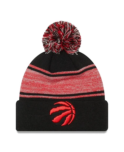 Men's New Era Black Toronto Raptors Chilled Cuffed Knit Hat with Pom