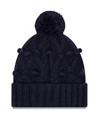 Big Girls New Era Navy Chicago Bears Toasty Cuffed Knit Hat with Pom