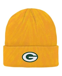 Big Boys and Girls Gold Green Bay Packers Tie-Dye Cuffed Knit Hat