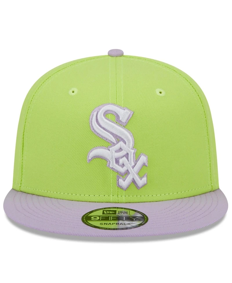 Men's New Era Neon Green, Purple Chicago White Sox Spring Basic Two-Tone 9FIFTY Snapback Hat