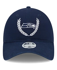 Women's New Era College Navy Seattle Seahawks Leaves 9TWENTY Adjustable Hat