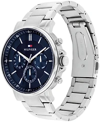 Tommy Hilfiger Men's Multifunction Silver-Tone Stainless Steel Watch 43mm
