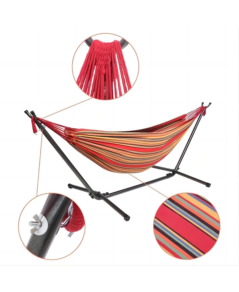 Sugift 2-person Hammock with Stand, Multi-color