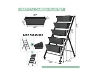 5-Tier Vertical Raised Garden Bed with Wheels and Container Boxes