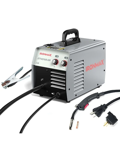 Mig Welder Gasless Flux Core Welding Machine120V Igbt w/Welding Gun&Earth Clamp