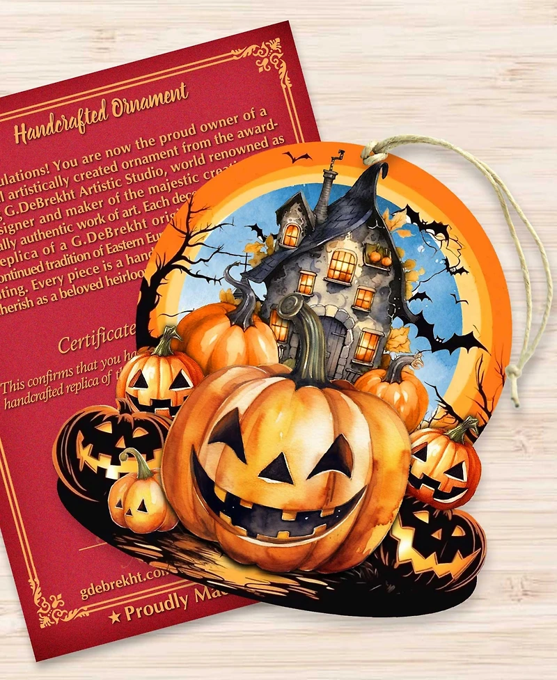 Designocracy Holiday Wooden Ornaments Haunted House Home Decor G. DeBrekht