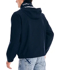 Nautica Men's Classic Rainbreaker Hooded Zip-Front Lightweight Jacket