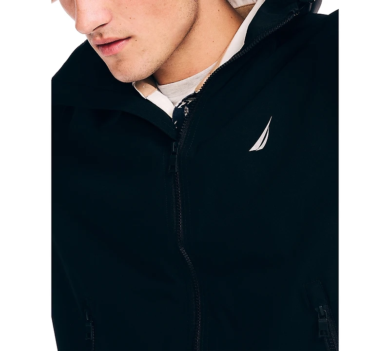 Nautica Men's Classic Rainbreaker Hooded Zip-Front Lightweight Jacket