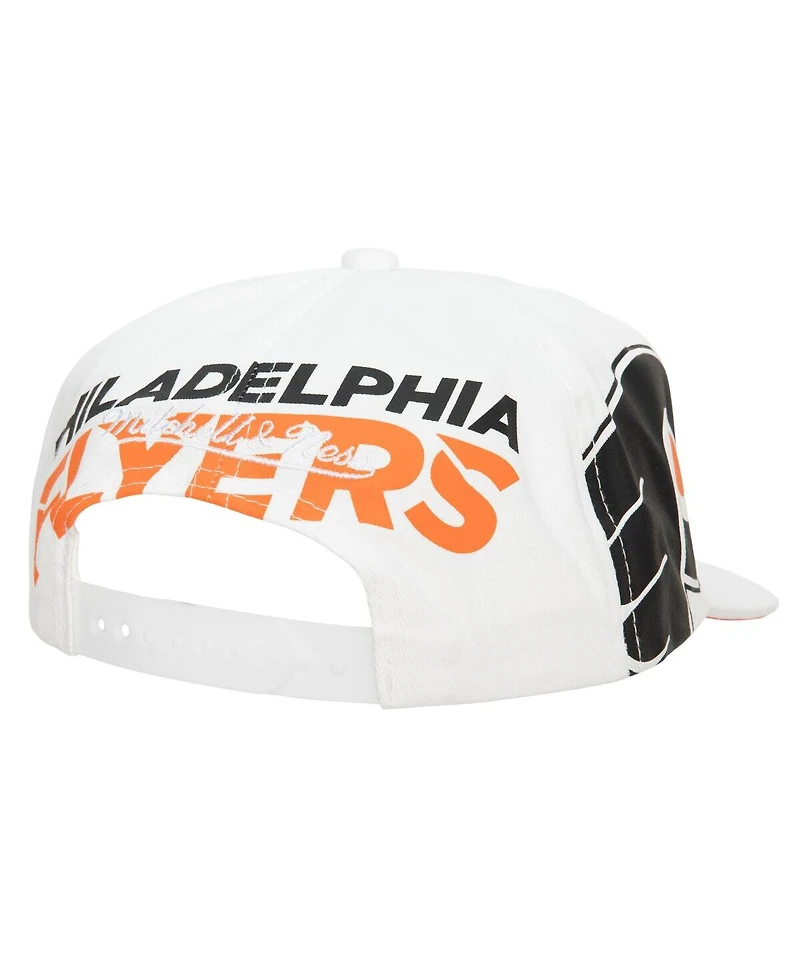 Men's Mitchell & Ness White Philadelphia Flyers In Your Face Deadstock Snapback Hat