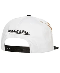Men's Mitchell & Ness White Philadelphia 76ers Hot Fire Snapback Hat