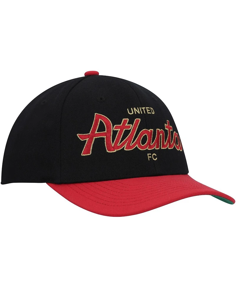 Men's Mitchell & Ness Black Atlanta United Fc Team Script 2.0 Stretch Snapback Hat