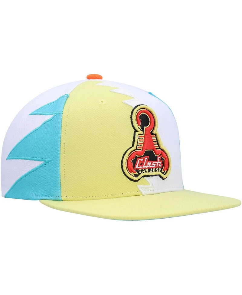 Men's Mitchell & Ness White San Jose Earthquakes Jersey Hook Snapback Hat