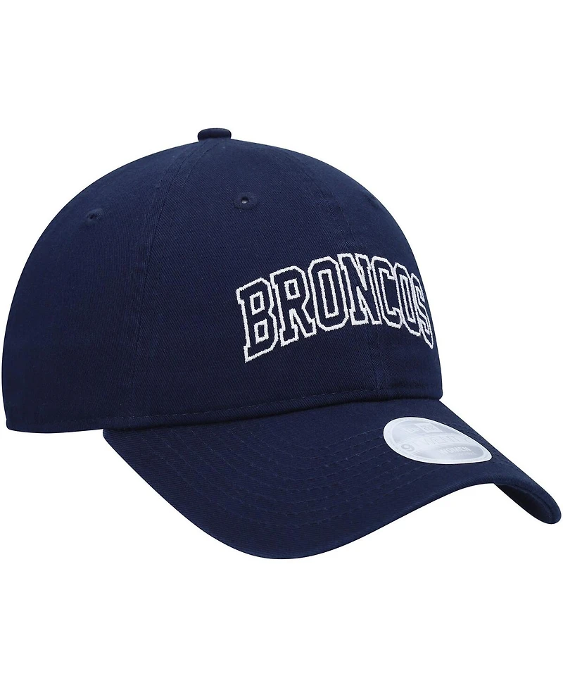 Women's New Era Navy Denver Broncos Collegiate 9TWENTY Adjustable Hat