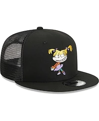 Men's and Women's New Era Black Rugrats Angelica Trucker 9FIFTY Snapback Hat