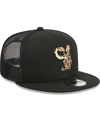 Men's New Era Black The Wild Thornberrys Nigel Thornberry Trucker 9FIFTY Snapback Hat