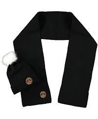 Women's ZooZatz Atlanta United Fc Fuzzy Cuffed Pom Knit Hat and Scarf Set