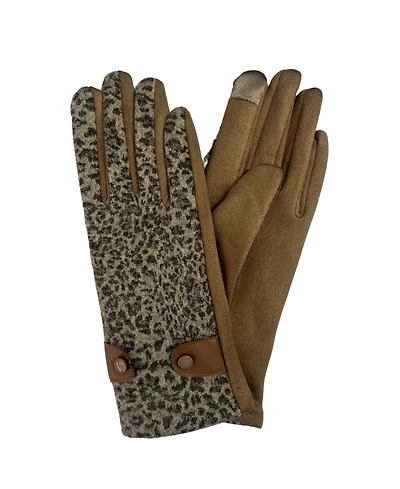 Marcus Adler Leopard Print Touchscreen Jersey Glove
