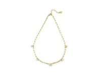 Rivka Friedman Dangling Cubic Zirconia Paperclip Chain Link Necklace