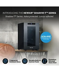 Newair Shadow-t Series Wine Cooler Refrigerator, Bottle Countertop Mirrored Compact Wine Cellar with Triple-Layer Tempered Glass Door