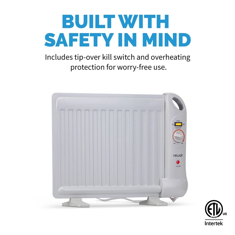 Newair Portable 400 Watt Under Desk Heater with Slim Fit Design and Silent, Energy Efficient Operation