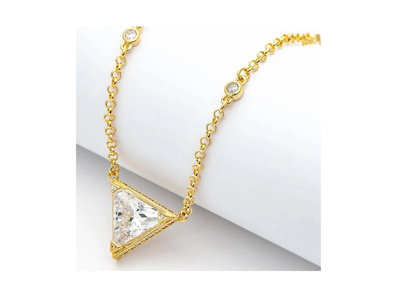 Rivka Friedman Triangle Cubic Zirconia Accent Necklace