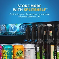Newair 160 Can Freestanding Beverage Fridge in Stainless Steel with Split Shelf and Precision Digital Thermostat