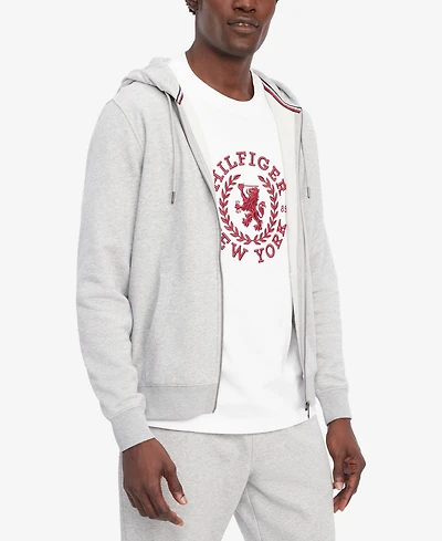 Tommy Hilfiger Men's Long Sleeve Zip-Front Flag Logo Hoodie