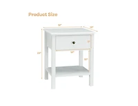 Nightstand End Table with Drawer and Shelf